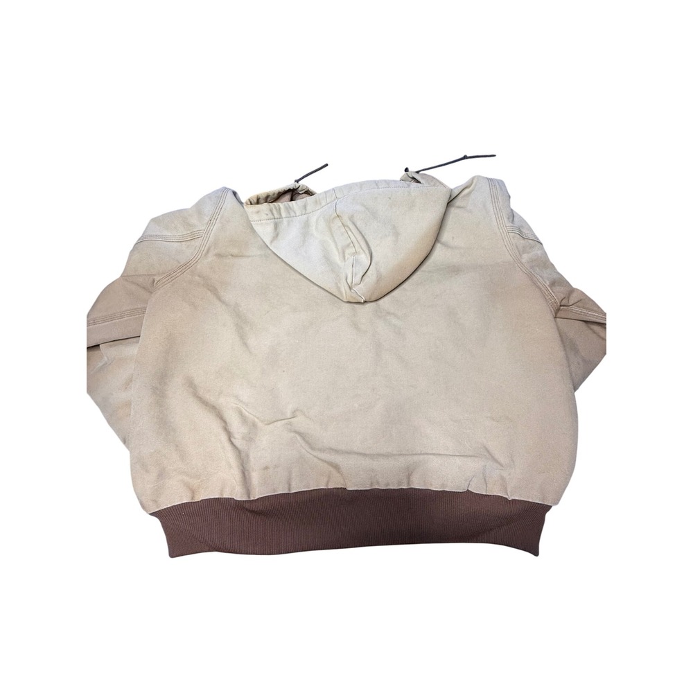 Carhartt Workwear Active Jacket Full Zip Hooded Canvas Coat Beige XL Vintage - Picture 16 of 16